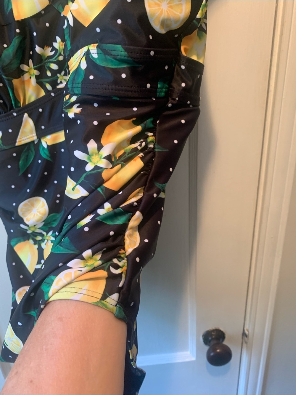 Daci Ruffled Vintage Retro Style Lemon Print Tummy Control Swimsuit Plus Size 16 - Picture 6 of 13